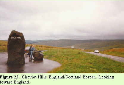 Cheviot Hills:  England/Scotland Border.  Looking toward England.