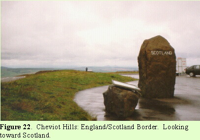 Cheviot Hills:  England/Scotland Border.  Loooking toward Scotland.