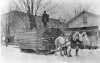 B. J. Smith on lumber bobsled, 1907 B. J. Smith on lumber bobsled, 1907