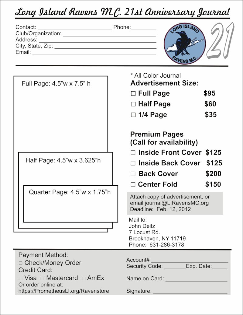 Journal Advertisement Form